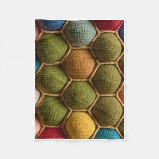 ADOM Farbige Honigwaben-Strickdecke Fleecedecke (Vorderseite)