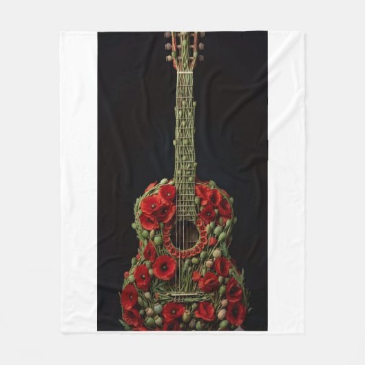 ADOM Florale Gitarren-Kunst-Flanelldecke Fleecedecke (Vorderseite)