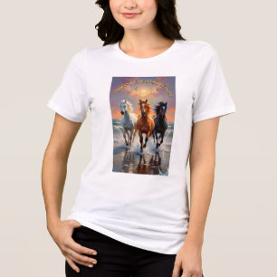 ADOM "Galoppierende Pferde" Damen-Grafik-T-Shirt Tri-Blend Shirt