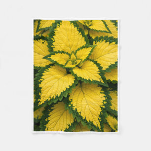 ADOM Gelbe Coleus-Blatt-Pflanzen-Decke Fleecedecke