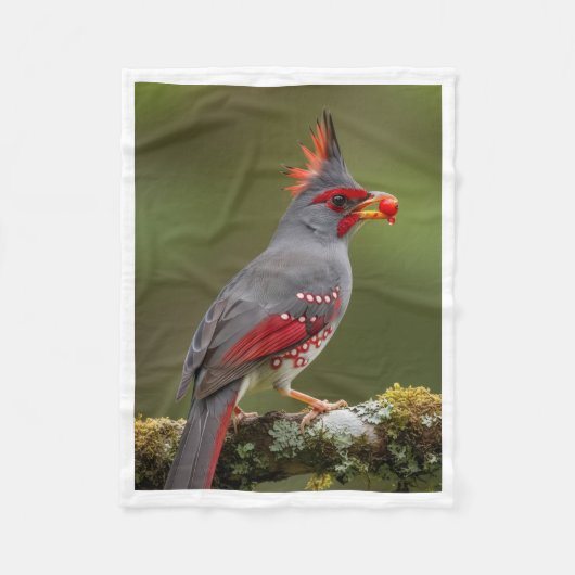 ADOM Grau gekrönte Vogeldecke Fleecedecke (Vorderseite)