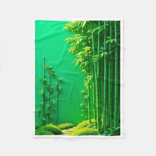 ADOM Grüne Bambuswald-Decke Fleecedecke (Vorderseite)