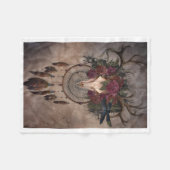 ADOM Hirschschädel Floraler Traumfänger-Decke Fleecedecke (Vorderseite (Horizontal))