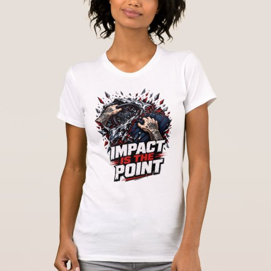 ADOM Impact Is The Point Weißes T-Shirt (Vorderseite)