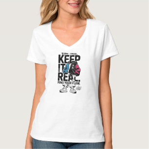 ADOM Keep It Real V-Ausschnitt T-Shirt