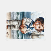 ADOM Kleiner Segler Kinder Kunstdecke Fleecedecke (Vorderseite (Horizontal))