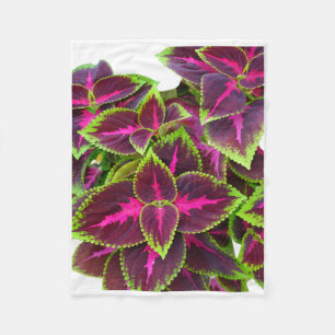 ADOM Lila Coleus-Blätter-Decke Fleecedecke