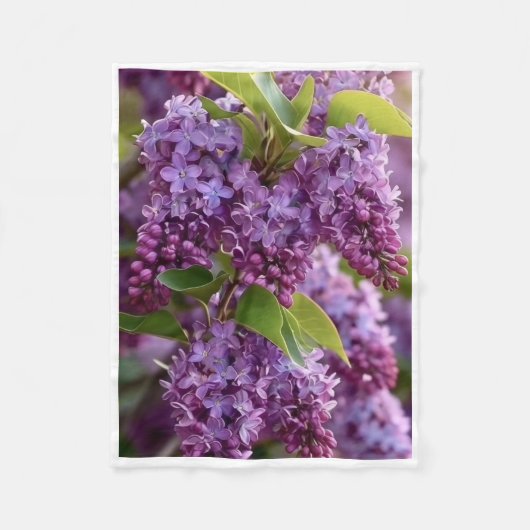 ADOM Lila Fliederblüten-Decke Fleecedecke (Vorderseite)