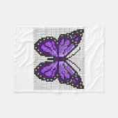 ADOM Lila Pixel Schmetterlingsdecke Fleecedecke (Vorderseite (Horizontal))