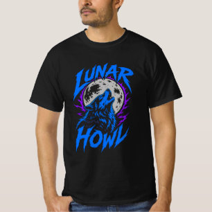 ADOM Lunar Howl Wolf Design T-Shirt