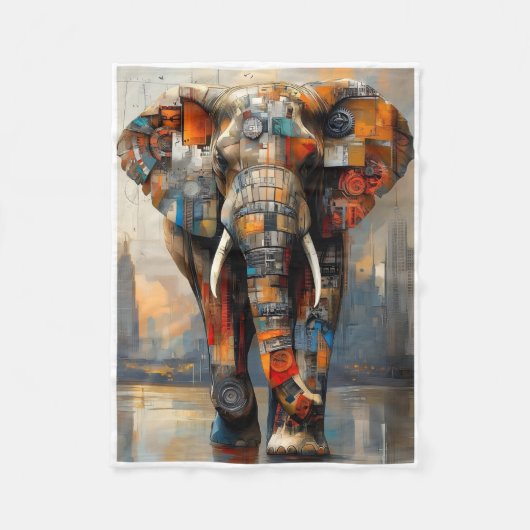 ADOM Mechanischer Elefant Kunstdecke Fleecedecke (Vorderseite)