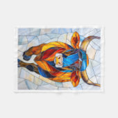ADOM Mosaik-Stier Kunstdecke Fleecedecke (Vorderseite (Horizontal))