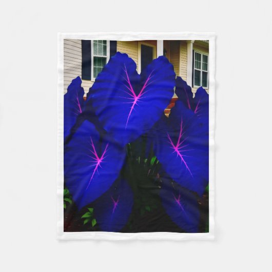 ADOM Neon-Lila-Blatt-Glow-Decke Fleecedecke (Vorderseite)