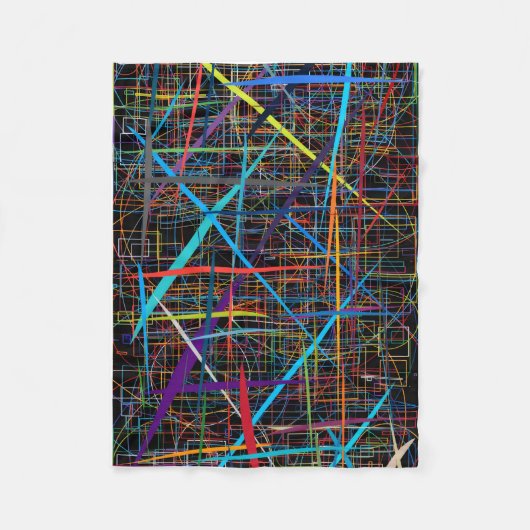 ADOM Neon Lines Abstract Wurfdecke Fleecedecke (Vorderseite)