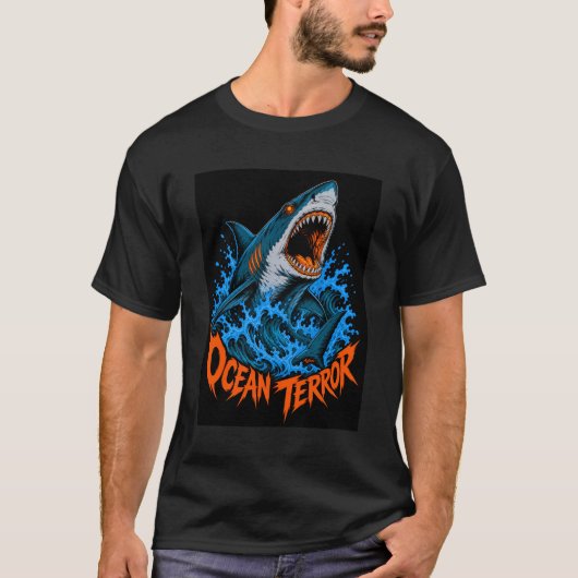 ADOM Ocean Terror Hai-Angriff T-Shirt (Vorderseite)