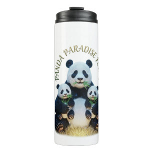 ADOM "Panda-Paradies gefunden" Damen-V-Ausschnitt- Thermosbecher