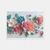 ADOM Papierblumen-Kunst-Wurfdecke Fleecedecke (Vorderseite (Horizontal))