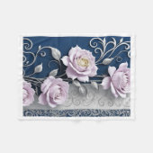 ADOM Pastelrosa-Rosen-Decke Fleecedecke (Vorderseite (Horizontal))
