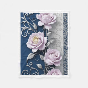 ADOM Pastelrosa-Rosen-Decke Fleecedecke