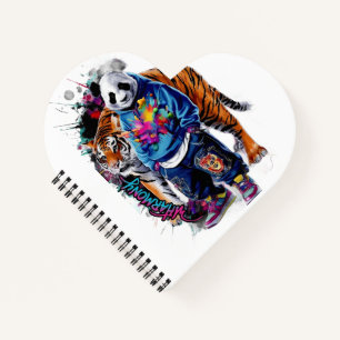 ADOM Premium Artistic Panda & Tiger Grafik Notizbu Notizblock