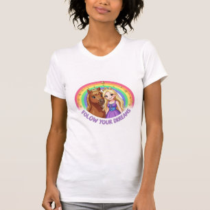 ADOM Premium "Follow Your Dreams" Minimalist Fraue T-Shirt