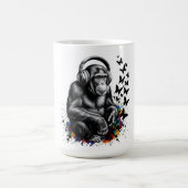 ADOM Premium "Musik Gorilla" Minimalistischer Lang Kaffeetasse (Mittel)