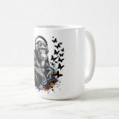ADOM Premium "Musik Gorilla" Minimalistischer Lang Kaffeetasse (VorderseiteRechts)