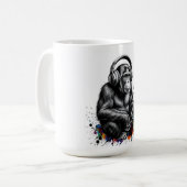 ADOM Premium "Musik Gorilla" Minimalistischer Lang Kaffeetasse (Vorderseite Links)