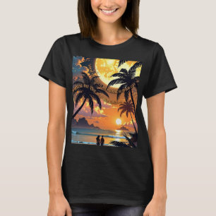 ADOM Premium Tropicaler Sonnenuntergang Grafik T-S T-Shirt