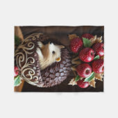 ADOM Premium Whimsical Hedgehog & Apple Throw Blan Fleecedecke (Vorderseite (Horizontal))