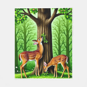 ADOM Premium Woodland Reh Nursery Dekor Fleecedecke