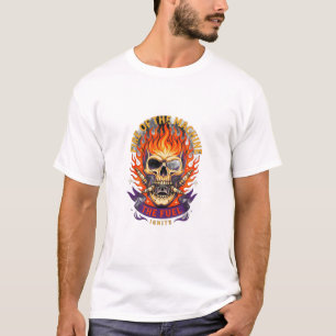 ADOM Ride Die Flammenschädel T-Shirt