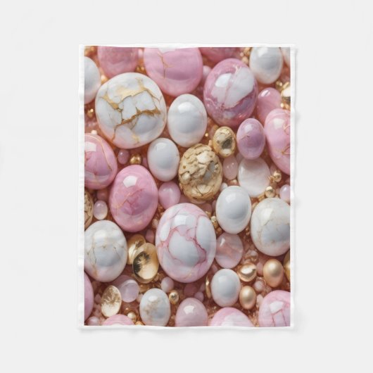 ADOM Rosa und Goldmarmor-Edelstein-Decke Fleecedecke (Vorderseite)