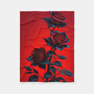 ADOM Rot und Dunkle Rosen Wurfdecke Fleecedecke