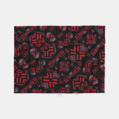 ADOM rote Neon-Cyber-Würfel-Decke Fleecedecke (Vorderseite (Horizontal))