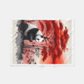 ADOM Roter Bambuswald-Panda-Decke Fleecedecke (Vorderseite (Horizontal))