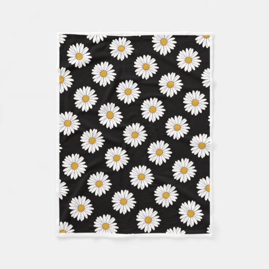 ADOM Schwarz-Weiß-Daisy-Wurfdecke Fleecedecke (Vorderseite)