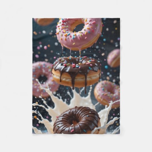 ADOM Schwimmende Donuts Milch Spritzer Decke (Vorderseite)
