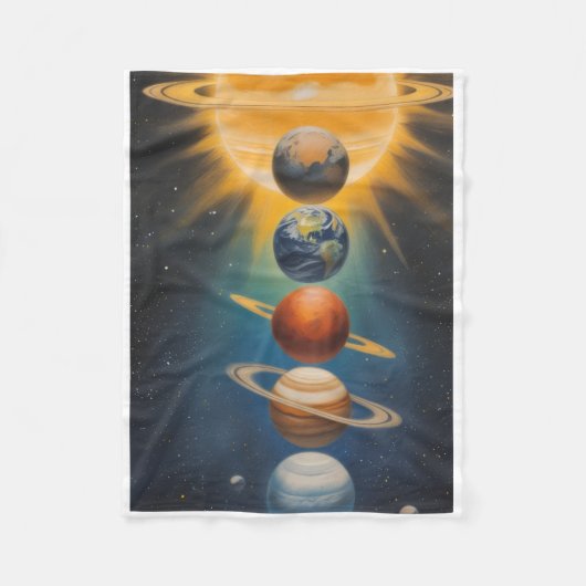 ADOM Sonnensystem Weltraumdecke Fleecedecke (Vorderseite)