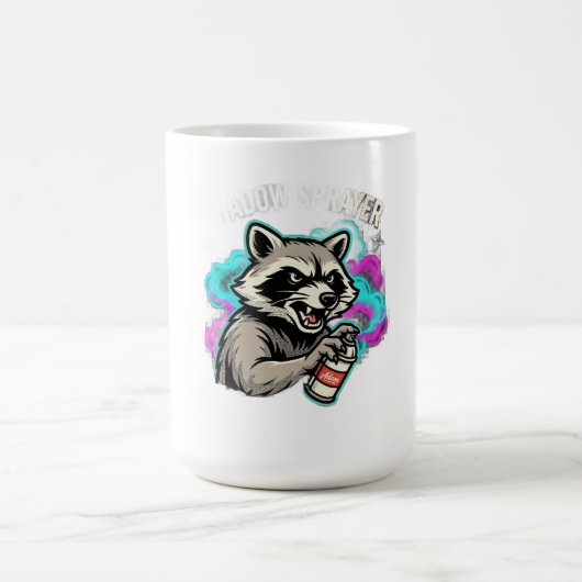 ADOM Sprayer Waschbär Langarm Kaffeetasse (Mittel)