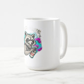 ADOM Sprayer Waschbär Langarm Kaffeetasse (VorderseiteRechts)