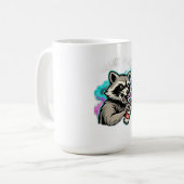 ADOM Sprayer Waschbär Langarm Kaffeetasse (Vorderseite Links)