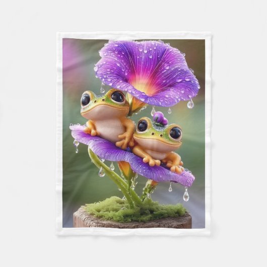 ADOM Süße Frösche Lotus Regen Decke (Vorderseite)