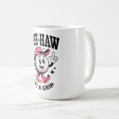 ADOM "Tee-Haw Get a Grip" Damen-Grafik-T-Shirt Kaffeetasse (VorderseiteRechts)