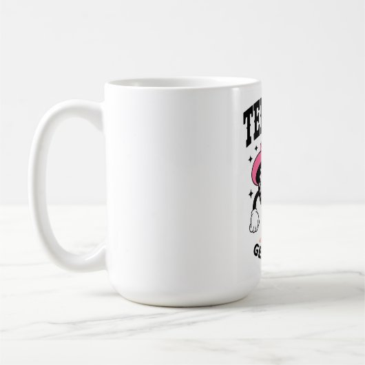 ADOM "Tee-Haw Get a Grip" Damen-Grafik-T-Shirt Kaffeetasse (Links)