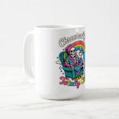 ADOM "Totally Chill" Damen Langarmshirt Kaffeetasse (Vorderseite Links)