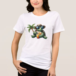 ADOM "Tropical Turtle" Damen Grafik T-Shirt Tri-Blend Shirt