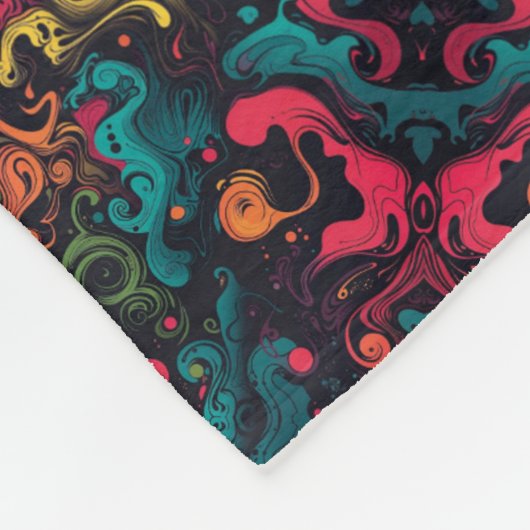 ADOM Vibrant Boho Kaleidoskop-Decke Fleecedecke (Ecke)
