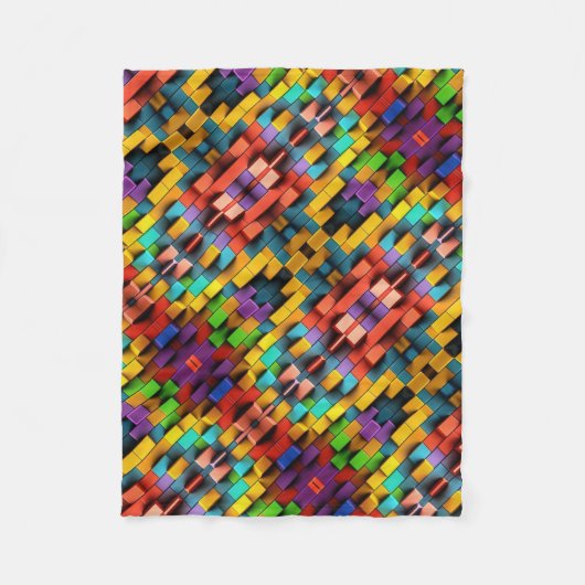 ADOM Vibrante 3D-Pixel-Block-Decke Fleecedecke (Vorderseite)