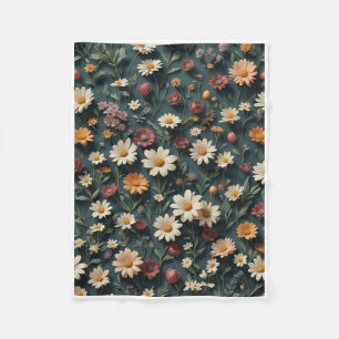 ADOM Vintage Wildblumen-Wiesen-Decke Fleecedecke